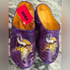 FOCO💜💛Minnesota Vikings Logo Clog Casual Shoes Purple Men's US 13-14 / Crocs